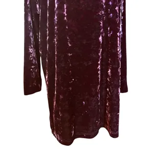 Cabernet Velvet Cowl Neck Top Tunic Burgundy SZ Large Boho Chic Cottage Holiday thumbnail 4