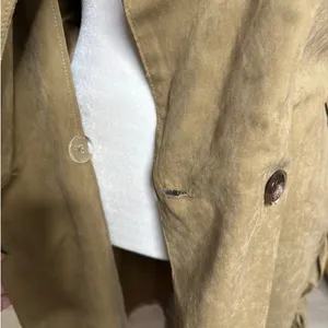 boohoo Tan Faux Suede Trench Coat M NWT Oversized Belted Minimalist thumbnail 6