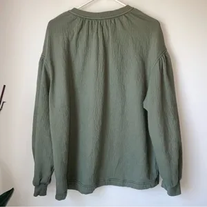 Aerie Olive Green Pullover Peasant Top thumbnail 4