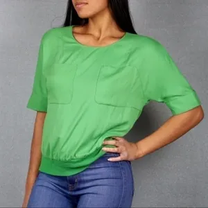 Ann Taylor‎ Chiffon Pocket Cuffed Sleeves Blouse thumbnail 3