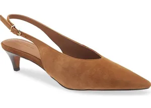 Madewell Emilie Pointed Toe Slingback Kitten Heels thumbnail 1