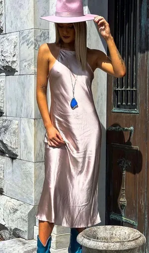 Bandit and the Babe Silk Dress Halter Dress thumbnail 1