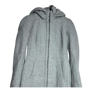 Zara Basic Women's Gray Hooded Coat Jacket Size S‎ thumbnail 3