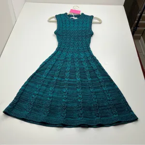 Amanda‎ Uprichard Braylen Bold Knit Sleeveless Dress Teal Womens Size Small NEW thumbnail 2