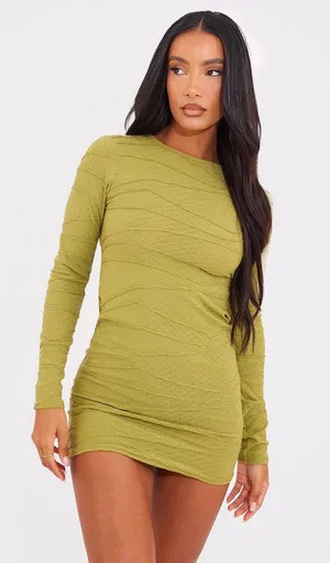 Pretty Little Thing Green Bodycon Mini Dress thumbnail 2