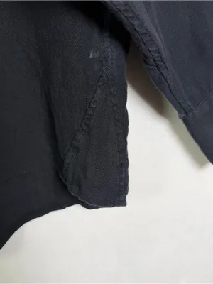 Katharine Hamnett Nicola Women XS Black Linen Oversized Shirt Italy Quiet Luxury thumbnail 5
