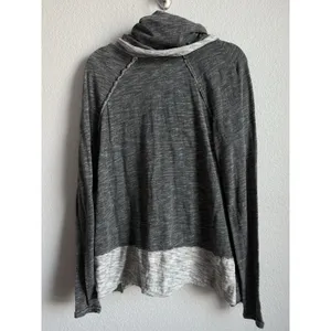 Free People Beach Cocoon Cowl Neck Pullover Top Gray Slouchy Cozycove Boho M/L thumbnail 9