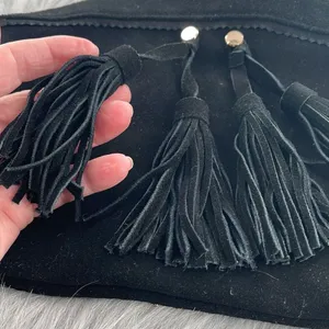 Mossimo suede boho fringe tassel Top zipper clutch thumbnail 4