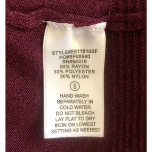 Evolution by Cyrus Myna Cardigan Small Burgundy Open Front Button Sleeve NWOT thumbnail 8