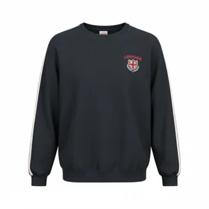 Five Star Navy Crew Neck Sweater with Embroidered Crest Black Size XL thumbnail 2