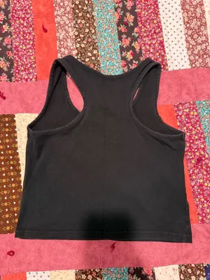Black cropped tank top thumbnail 2