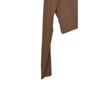 Gianni Bini Women's Top Rib One Shoulder Long Sleeve Stretch Crop Brown XL‎ NWT thumbnail 2