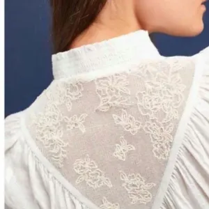 Anthropologie Feather‎ Bone Ivory Embroidered Edda Dolman Sleeve Blouse Size: XS thumbnail 2
