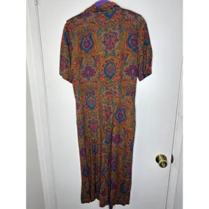 VTG 80s R.J. Stevens Carol Escritor Paisley Midi Dress Shawl Collar Pockets Sz 6 thumbnail 7