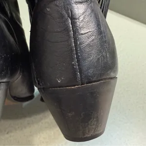 Vintage Laredo black leather‎ fringe cowboy boots BURNING MAN size 9 T1 thumbnail 9