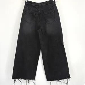 Hot Topic‎ Social Collision Black Wide Leg Cropped Jeans Womens SM Grunge Retro thumbnail 5