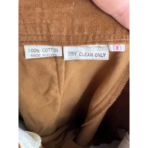 Calvin Klein Vintage Cotton Corduroy Pant Tan High Waist Wide Leg Trouser Size 8 thumbnail 5