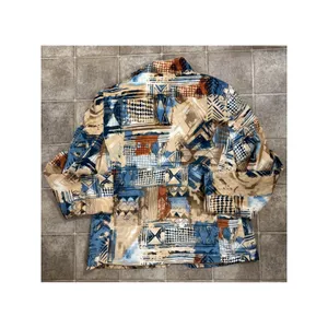 Alfred Dunner Womens Blue Tan Abstract Geometric Zip Up Jacket‎ Size 12 thumbnail 6