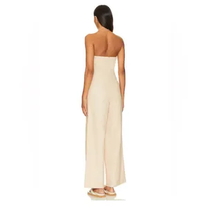 NWT SNDYS Nina Linen Jumpsuit in Natural, size XS thumbnail 3