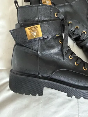 Guess Jeweled Logo Combat Boots Black thumbnail 3