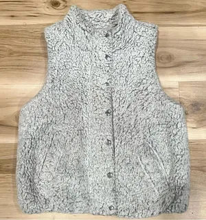 Thread and Supply Grey Sherpa Fuzzy Vest Women’s Small thumbnail 1