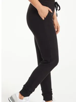 Z Supply Jill Marled Black Joggers Knit Pants Drawstring Lounge Size Small thumbnail 2