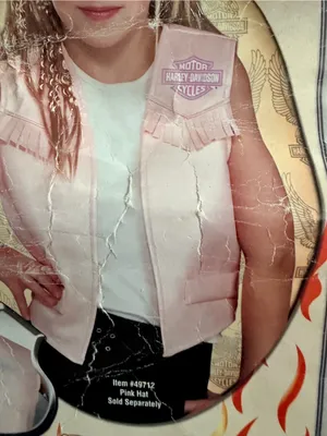 Vintage Harley-Davidson Girls' Pink Fringe Vest thumbnail 1