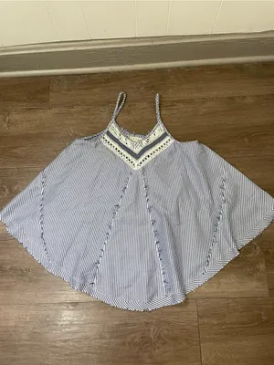 Altard State Flowy Striped Tank Top Size M Blue White Nautical Boho Summer thumbnail 8