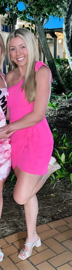 Lucy in the Sky Chelsea Shoulder Tie Dress In Hot Pink thumbnail 4