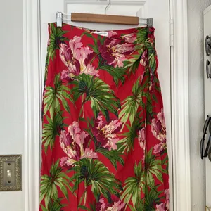 Vintage 90s bright floral wrap skirt thumbnail 2