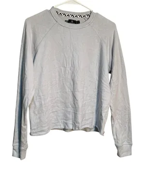 Volcom Women's Size Small Lil Crewneck Sweatshirt Light Gray True To This Cotton thumbnail 1