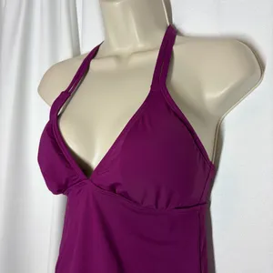 Athleta Tankini Swim Top Plum Purple Swim Adjustable Strappy S Athletic Beach thumbnail 2