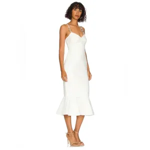 New!‎ Likely Hirsch Midi Flute Dress in White Size 2 $298 thumbnail 2
