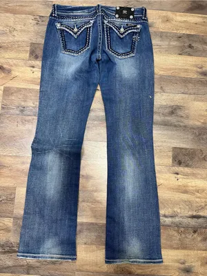 Miss Me Blue Flare Boot Jeans with Embroidered Back Pockets thumbnail 2