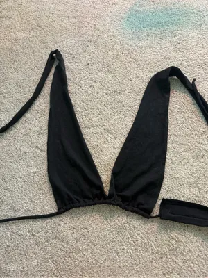 Black Wrap Front V-Neck Crop Top thumbnail 2