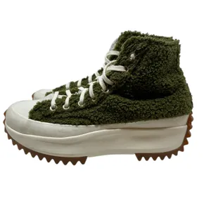 Converse Run Star Hike‎ High Sherpa Platform Sneakers Green Faux Fur Size US 8.5 thumbnail 12