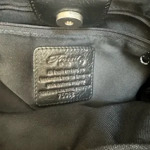 Fossil Black Canvas Leather Trim Satchel Bag Y2K Square Handles Crossbody Key thumbnail 6
