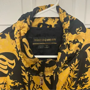 Y2K Rocawear Black and Gold Patterned Jacket thumbnail 4