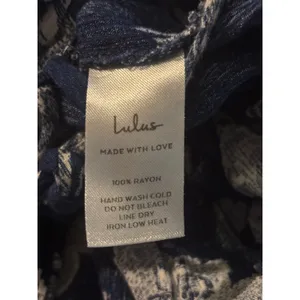 Lulus‎ Navy Blue Floral Maxi Wrap Dress Short Sleeve V-Neck Rayon XS thumbnail 7