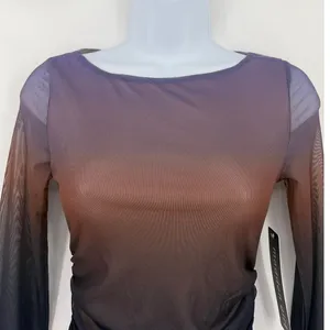 Madden Girl Sheer Mesh Ombre Top Sz S Y2K Ruched Indie NWT Going Out Festival thumbnail 3