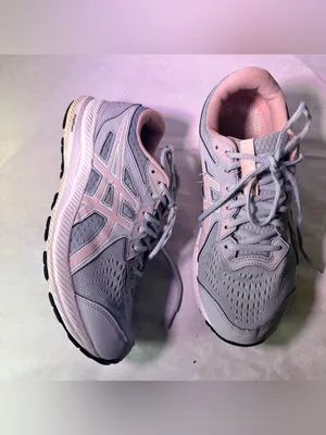 ASICS Women's Gray and Light Pink Athletic Running Shoe thumbnail 6