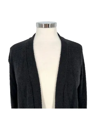 Barefoot Dreams Cozychic Lite Knit Open Front Cardigan Charcoal Black Size Small thumbnail 3