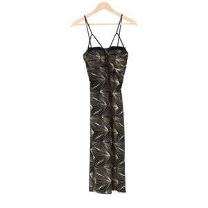 Codigo Black Gold Glitter Sunburst Multi Strap Bodycon Midi Dress Large thumbnail 2