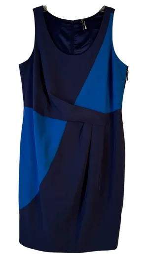 Mynt 1792 Patriot Blue Colorblock Box Pleat Sheath Dress Plus‎ Size 14W NWT thumbnail 1