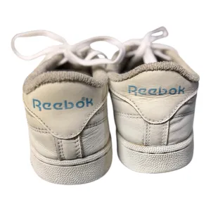 Reebok Women’s Club C 85 Chalk/Sky Blue Leather Sneakers Sz 8 38.5 Well Worn thumbnail 4