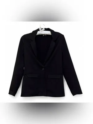 H&M Divided Women’s Long Sleeve Single Breasted One Button Black Blazer Size 4 thumbnail 2