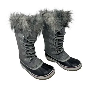 SOREL Joan of Arctic Quarry Grey Snow Boots Women Size 7 Waterproof Faux Fur⁠ thumbnail 1