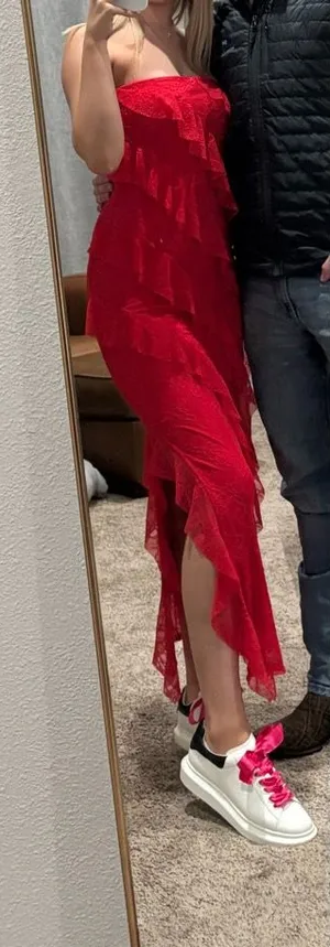 Wild Fable Target red strapless dress thumbnail 1
