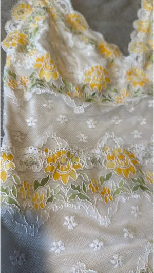 Y2K Lace Tank Top Yellow Size M thumbnail 4
