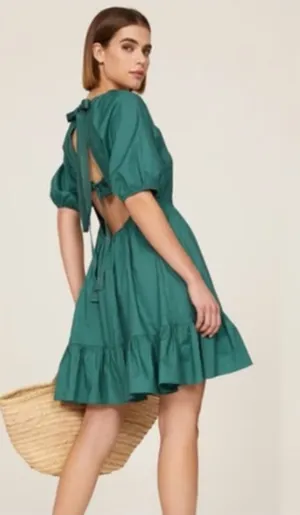 PETER‎ SOM Ruffled Puff Sleeve Mini Dress Sz 6 thumbnail 1